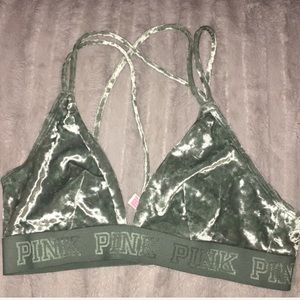 PINK velvet strappy bra